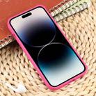 For iPhone 16 Plus Weave Texture Silicone Phone Case(Rose Red) - 3
