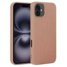 For iPhone 16 Plus Weave Texture Silicone Phone Case(Brown) - 1