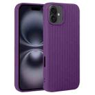 For iPhone 16 Plus Weave Texture Silicone Phone Case(Purple) - 1