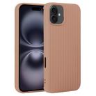 For iPhone 16 Weave Texture Silicone Phone Case(Brown) - 1