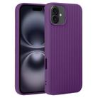 For iPhone 16 Weave Texture Silicone Phone Case(Purple) - 1