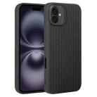 For iPhone 16 Weave Texture Silicone Phone Case(Black) - 1