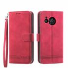 For Sharp Aquos R8 Dierfeng Dream Line Leather Phone Case(Red) - 1