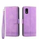 For Sharp Aquos Wish 3 Dierfeng Dream Line Leather Phone Case(Purple) - 1