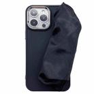 For iPhone 14 Pro 2 in 1 Electroplating Wristband Phone Case(Black) - 1