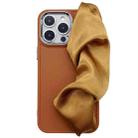 For iPhone 14 Pro 2 in 1 Electroplating Wristband Phone Case(Brown) - 1