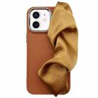 For iPhone 12 2 in 1 Electroplating Wristband Phone Case(Brown) - 1