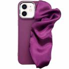For iPhone 12 2 in 1 Electroplating Wristband Phone Case(Dark Purple) - 1