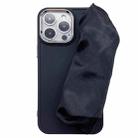For iPhone 12 Pro Max 2 in 1 Electroplating Wristband Phone Case(Black) - 1