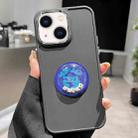 For iPhone 14 Electroplated Lens Ring Dice Phone Case(Black) - 1