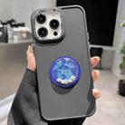 For iPhone 14 Pro Electroplated Lens Ring Dice Phone Case(Black) - 1