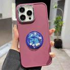 For iPhone 14 Pro Electroplated Lens Ring Dice Phone Case(Wine Red) - 1