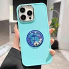 For iPhone 14 Pro Electroplated Lens Ring Dice Phone Case(Mint Green) - 1