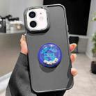 For iPhone 12 Electroplated Lens Ring Dice Phone Case(Black) - 1