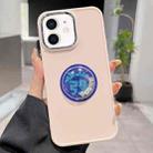 For iPhone 12 Electroplated Lens Ring Dice Phone Case(Pink) - 1