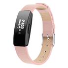 For Fitbit Inspire / Inspire HR Leather B Type  Watch Band, Size:L(Pink) - 1