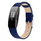 For Fitbit Inspire / Inspire HR Leather B Type  Watch Band, Size:L(Blue) - 1