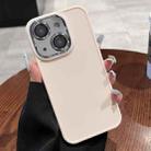 For iPhone 14 Electroplated Lens Frame Phone Case with Lens Film(Light Pink) - 1