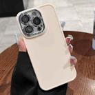 For iPhone 14 Pro Electroplated Lens Frame Phone Case with Lens Film(Light Pink) - 1