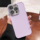 For iPhone 14 Pro Max Electroplated Lens Frame Phone Case with Lens Film(Light Purple) - 1