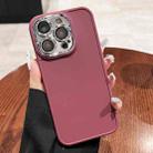 For iPhone 14 Pro Max Electroplated Lens Frame Phone Case with Lens Film(Wine Red) - 1