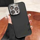For iPhone 13 Pro Electroplated Lens Frame Phone Case with Lens Film(Black) - 1