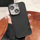 For iPhone 13 Electroplated Lens Frame Phone Case with Lens Film(Black) - 1