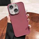 For iPhone 13 Electroplated Lens Frame Phone Case with Lens Film(Wine Red) - 1