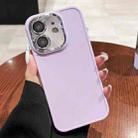 For iPhone 12 Electroplated Lens Frame Phone Case with Lens Film(Light Purple) - 1