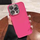 For iPhone 12 Pro Electroplated Lens Frame Phone Case with Lens Film(Rose Red) - 1