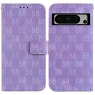 For Google Pixel 8 Pro Double 8-shaped Embossed Leather Phone Case(Purple) - 1