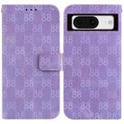 For Google Pixel 8 Double 8-shaped Embossed Leather Phone Case(Purple) - 1