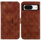 For Google Pixel 8 Double 8-shaped Embossed Leather Phone Case(Brown) - 1