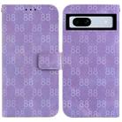 For Google Pixel 7a Double 8-shaped Embossed Leather Phone Case(Purple) - 1