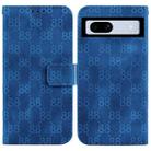 For Google Pixel 7a Double 8-shaped Embossed Leather Phone Case(Blue) - 1