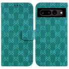 For Google Pixel 7 Pro 5G Double 8-shaped Embossed Leather Phone Case(Green) - 1