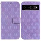 For Google Pixel 7 Pro 5G Double 8-shaped Embossed Leather Phone Case(Purple) - 1