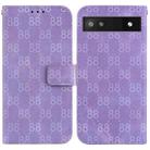 For Google Pixel 6a Double 8-shaped Embossed Leather Phone Case(Purple) - 1