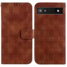 For Google Pixel 6a Double 8-shaped Embossed Leather Phone Case(Brown) - 1