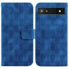 For Google Pixel 6a Double 8-shaped Embossed Leather Phone Case(Blue) - 1