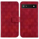 For Google Pixel 6a Double 8-shaped Embossed Leather Phone Case(Red) - 1