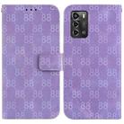 For ZTE Blade A72 / V40 Vita Double 8-shaped Embossed Leather Phone Case(Purple) - 1