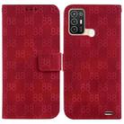 For ZTE Blade A52 Double 8-shaped Embossed Leather Phone Case(Red) - 1