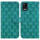 For LG K52 / K62 / Q52 Double 8-shaped Embossed Leather Phone Case(Green) - 1