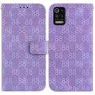 For LG K52 / K62 / Q52 Double 8-shaped Embossed Leather Phone Case(Purple) - 1