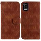 For LG K52 / K62 / Q52 Double 8-shaped Embossed Leather Phone Case(Brown) - 1