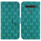 For LG K61 Double 8-shaped Embossed Leather Phone Case(Green) - 1
