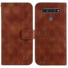 For LG K61 Double 8-shaped Embossed Leather Phone Case(Brown) - 1