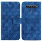 For LG K61 Double 8-shaped Embossed Leather Phone Case(Blue) - 1