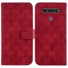 For LG K61 Double 8-shaped Embossed Leather Phone Case(Red) - 1